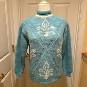 Vintage ‘60s ‘70s Donkenny Mock Turtleneck Ski Sweater; Size M